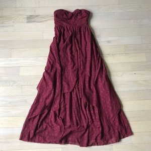 Free People eyelet strapless maxi dress